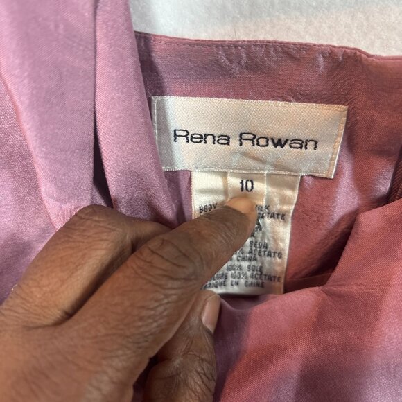 Vintage Rona Rowan Pink Silk Dress & Jacket Size 10 - Picture 8 of 16